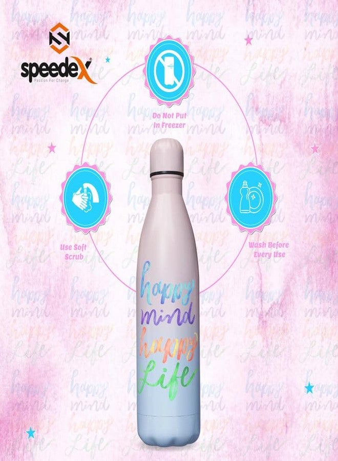 سبيديكس زجاجة ترمس سبيدكس - 500 مل، معزولة بتفريغ الهواء، مصنوعة من الفولاذ المقاوم للصدأ، مناسبة للأطفال والرجال والنساء - زجاجة ترمس مثالية للمدرسة والمكتب والسفر، لحفظ المشروبات الساخنة والباردة - مطبوعة - Image 5